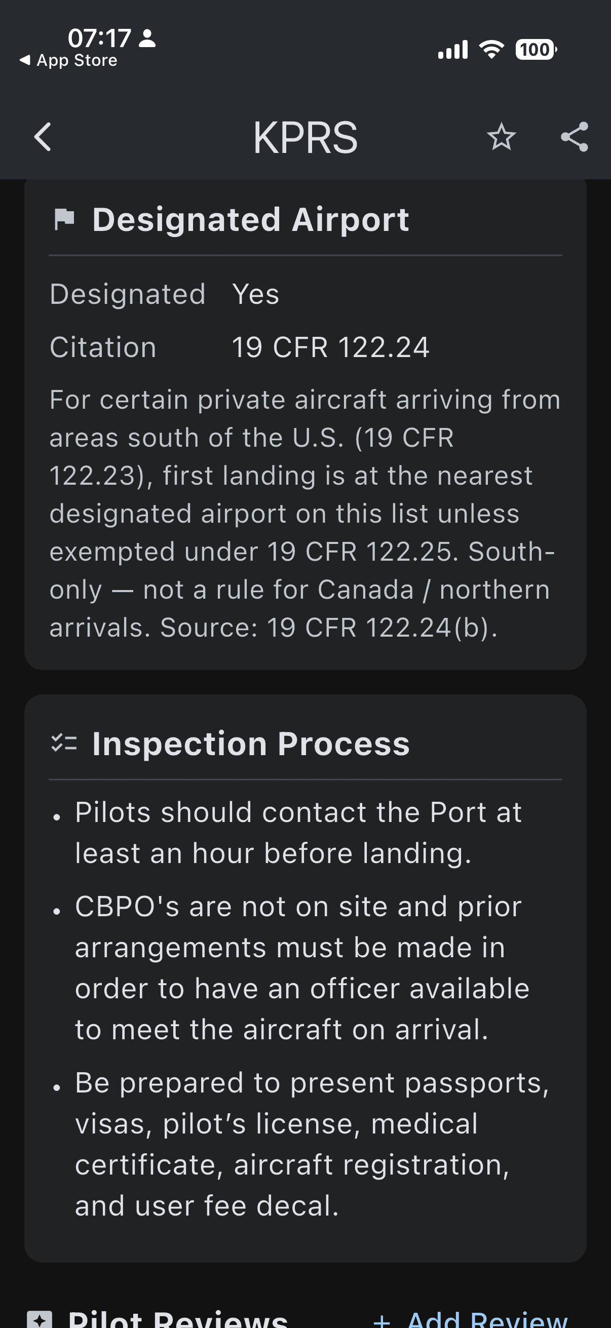 KPRS — inspection process, pilot reviews, offline PDF