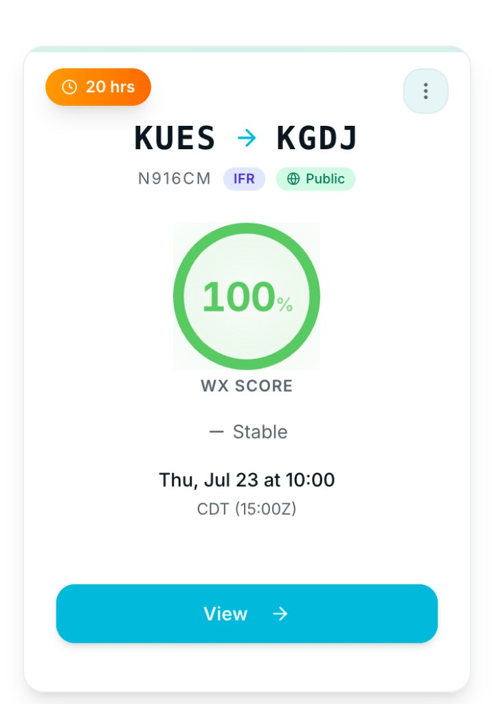 WX Score card — quantified weather risk